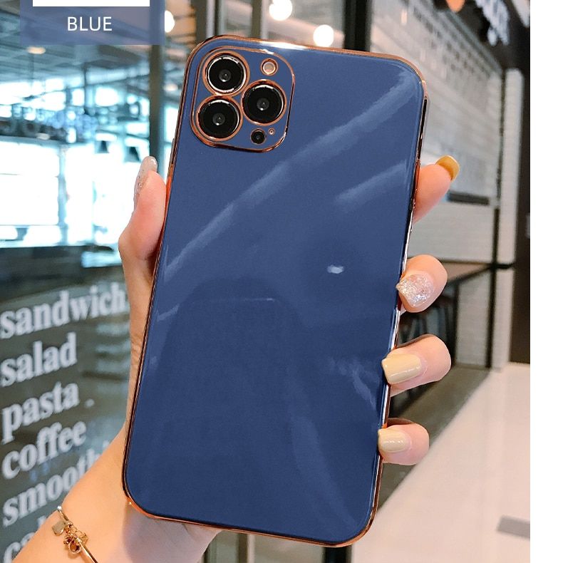 Luxury Gold Plated Electroplated Case For iPhone 11 13 Pro Max 8 Plus XR XS X Silicone Lens Protection 12 Pro Max SE 2020 Cover