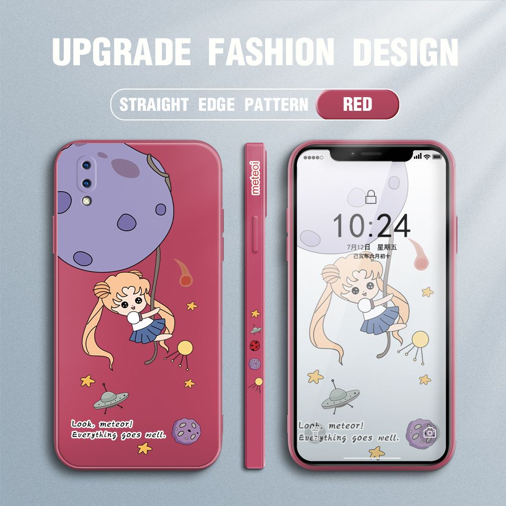 UCUC for Vivo Y93 / Y91C Back Cover Beauty Warrior Ultra Thin Soft Luxury Square Multicolor Liquid Silicone Phone Case