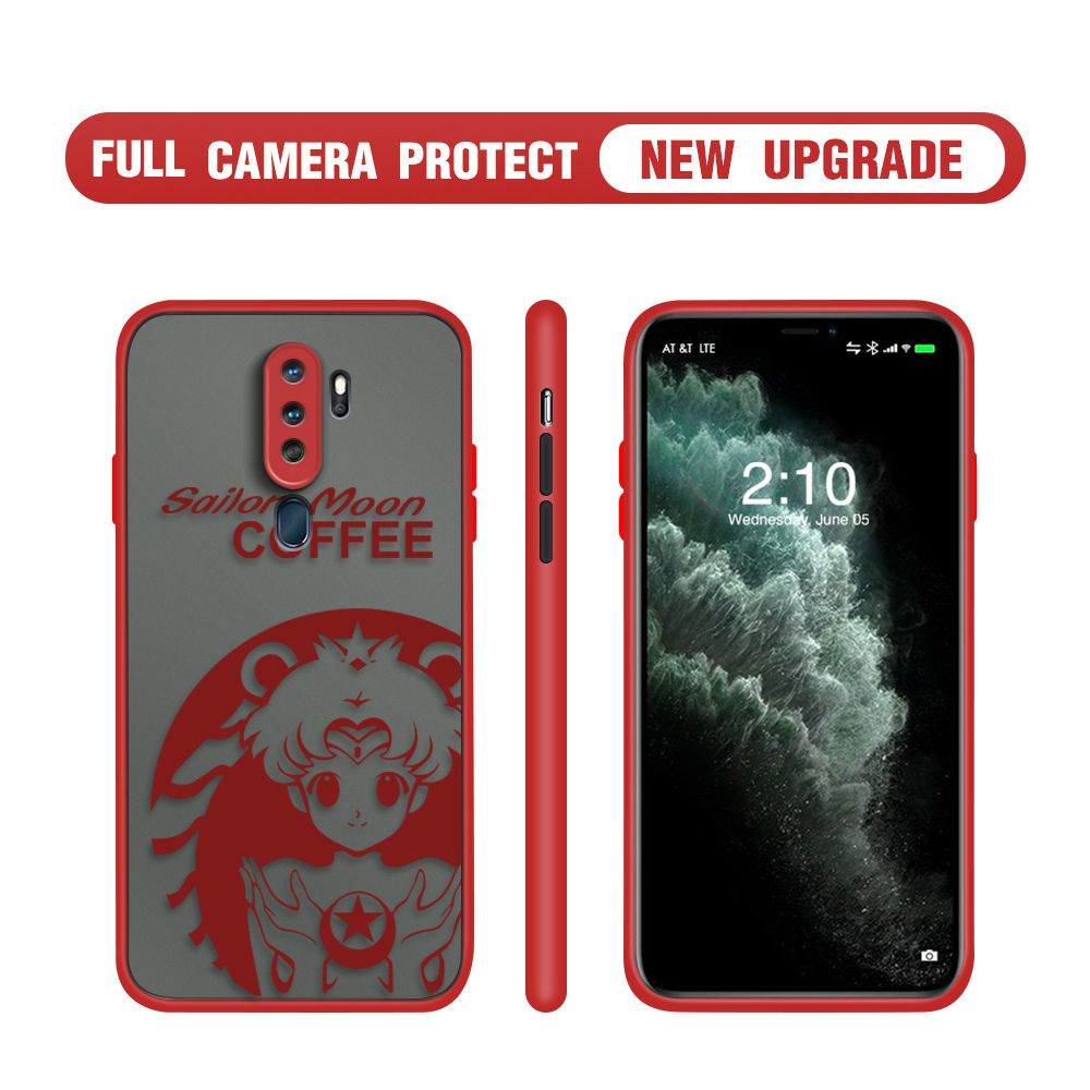 Hontinga for OPPO A5 2020 / A9 2020 Case Sailor Moon Cases Edge Frosted Transparent Phone Cover