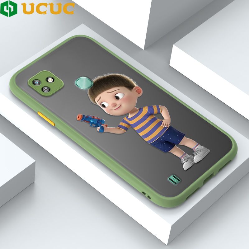 UCUC for Infinix Smart HD 2021 Back Cover Naughty Little boy Frosted Transparent Hard Phone Case Thin Shockproof Full Cover Camera Protect Case
