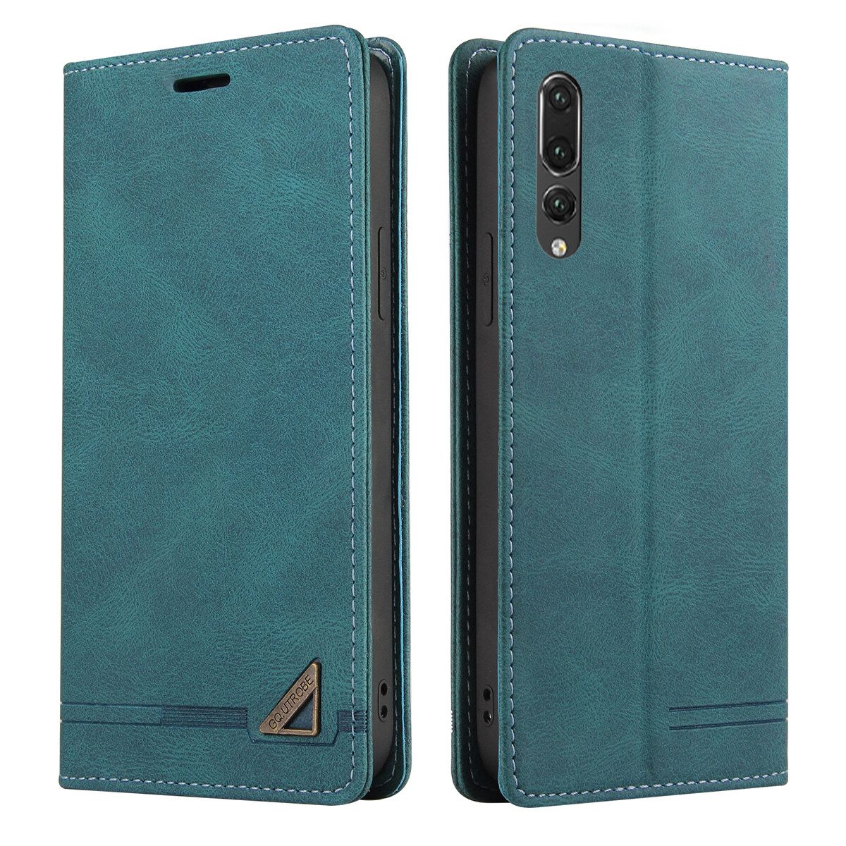 Retro Leather Wallet Foldable Built-in Card Slot and Magnetic Closure Protective Cover For Huawei P20 Pro Phone Cover Case