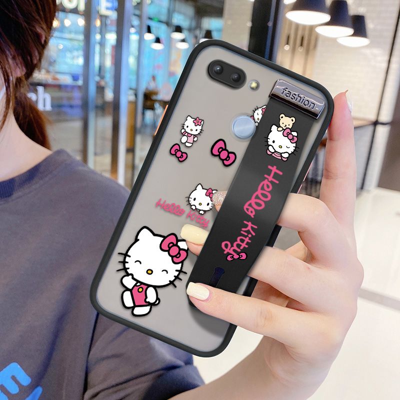 UCUC for Xiaomi Redmi 6 Wrist Strap Case Lovely KT Cat Wristband Printing Cover Shockproof Ultra Thin Phone Case