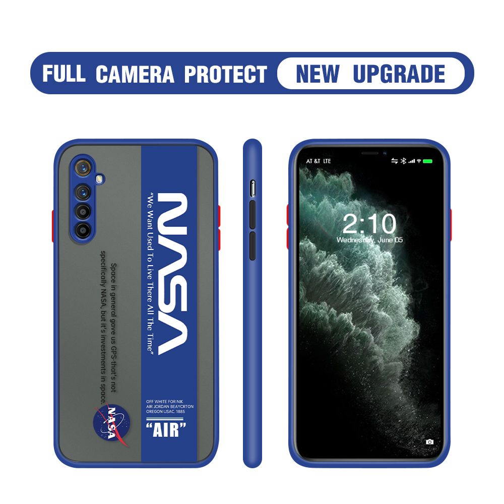 Hontinga for Realme X2 / XT / OPPO K5 Case Astronaut Space Logo Cases Edge Frosted Transparent Phone Cover