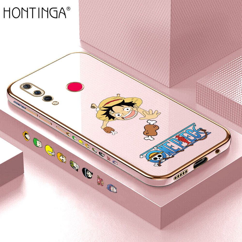 Hontinga for Huawei Nova 4 Back Cover + Free Lanyard Luxury 6D Plating Big Stick Meat Boy Side Pattern Case Soft Silicone Square Mobile Cover