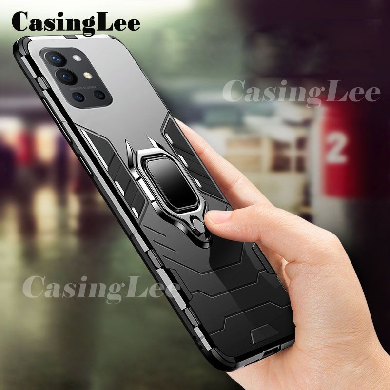 Casinglee For OnePlus 9R Case Shockproof Armor Stand with Holder Car Magnetic Ring Back Cover For OnePlus 9R Phone cases For girls and Boys