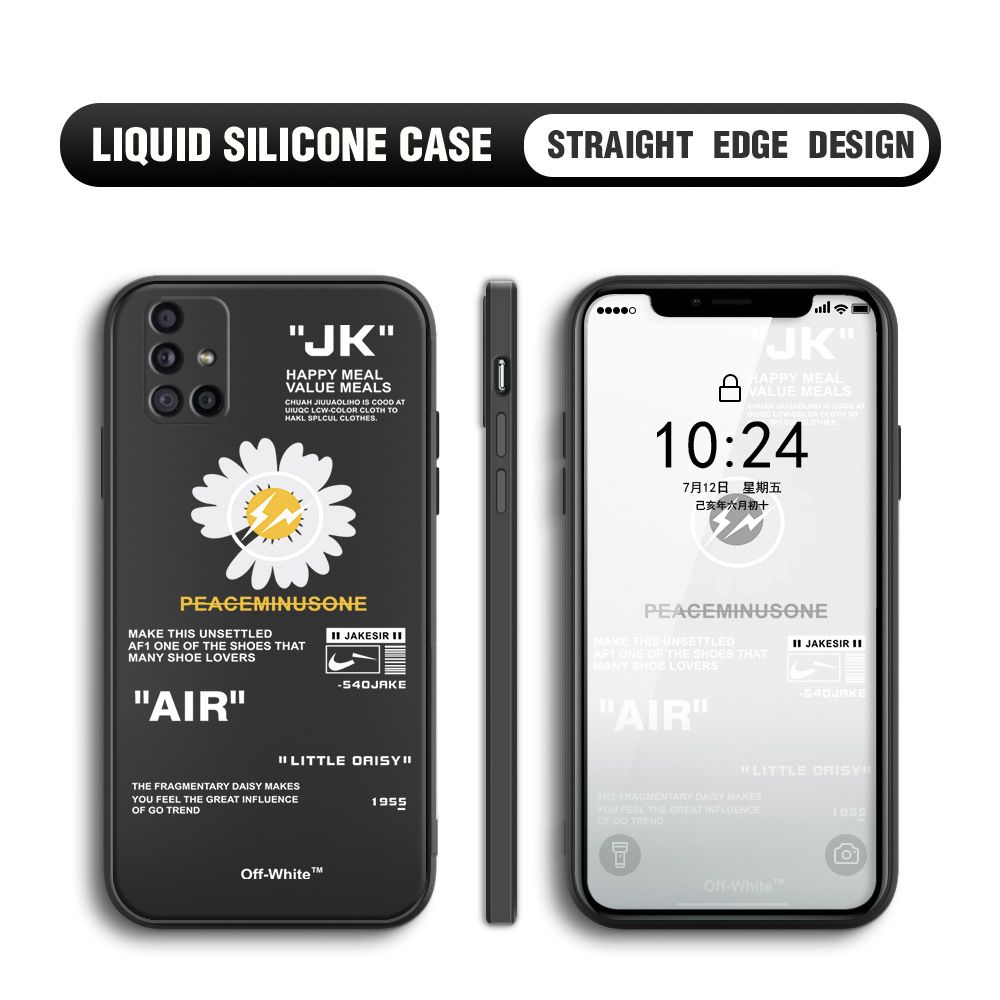 Jizetin for Samsung Galaxy M51 Back Cover Fashion Style Daisy Pattern Design Liquid Silicone Phone Case Soft Full Camera Protect Phone Cases
