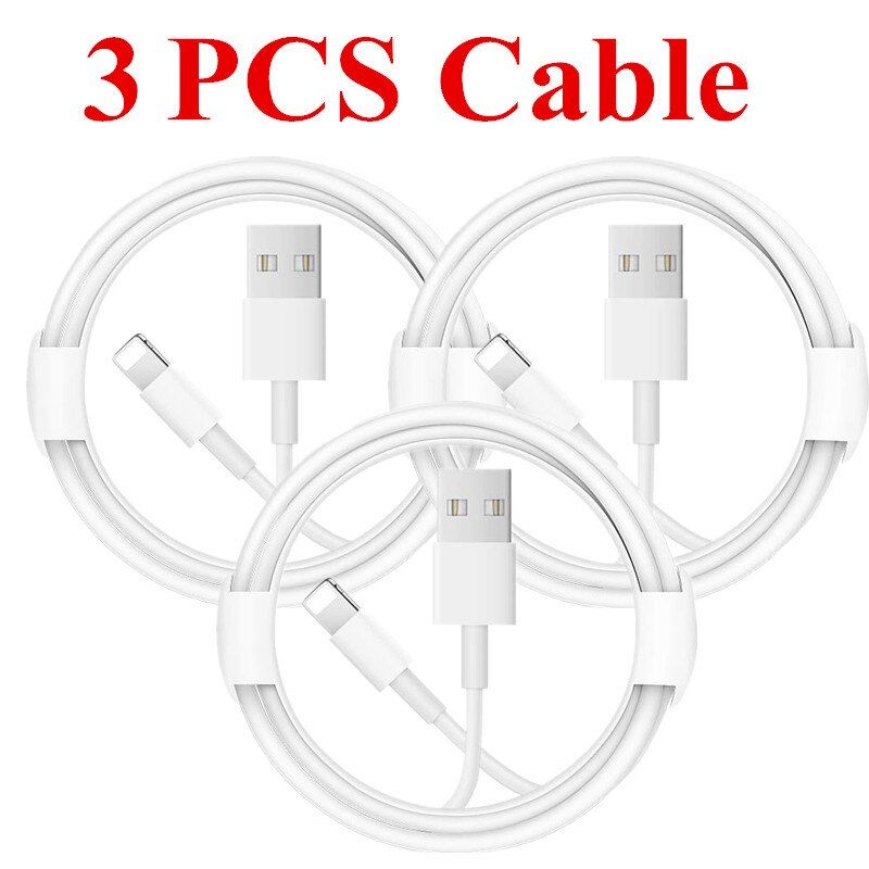 5pcs For apple iphone 5s SE 2021 6 6s 7 8 Plus 8 Pin USB data Charge Cable For iphone XR XS Max 12 11 Pro Mobile phone Charger