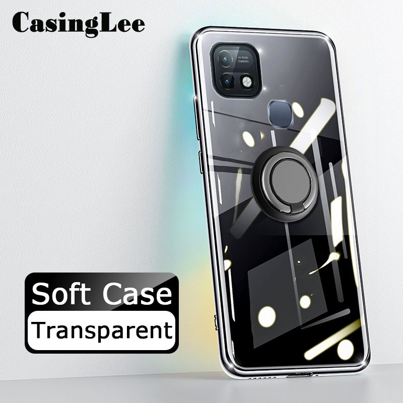 Casinglee For Infinix Hot 10i Case Soft Clear Transparent Shockproof Car Magnetic Holder Ring Back Cover Infinix Hot 10i Phone cases cover For girls and Boys
