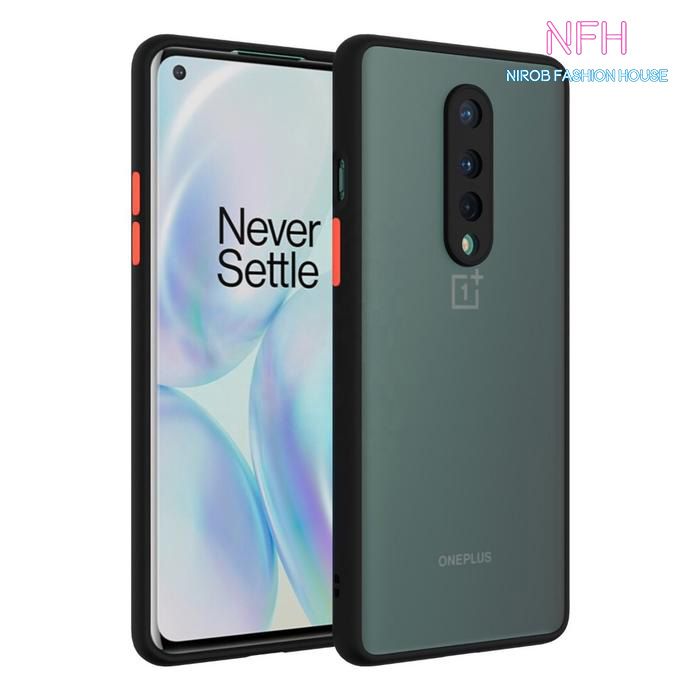 OnePlus 8 / 8 5G - Shockproof Matte Frosted and Smoky Transparent Premium Back Cover - Phone Back Cover - মোবাইল ফোন - Phone