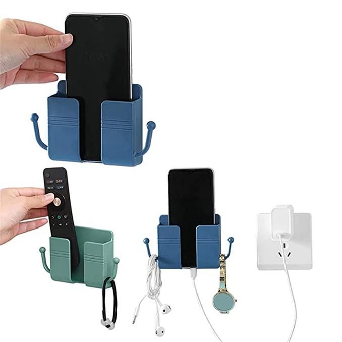 Phone Holder Wall Charger Hook Charger Rack Shelf Phone Charging Holder Practical Home Wall Mount Mobile Multifunction Bracket Adhesive Universal Stand