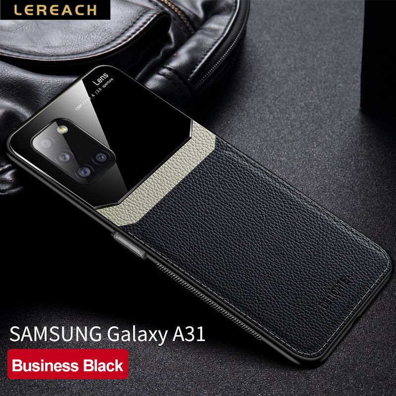 Lereach For Samsung galaxy A31 lens all-inclusive protection Stacked Soft TPU Leather Case Cover