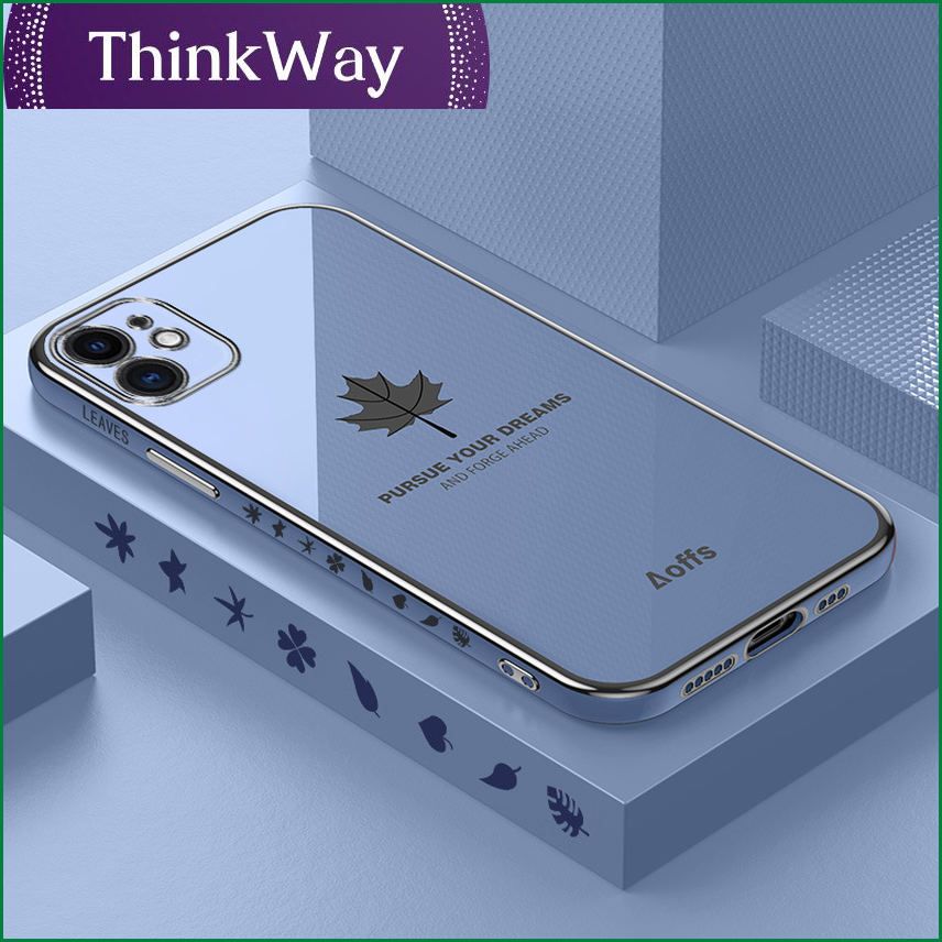 OppoReno7Pro mobile phone shell painted electroplating maple leaf suitable for realme8 protective sleeve silicone K9A54 new