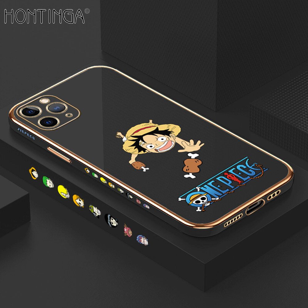 Hontinga for iPhone 11 Pro Back Cover + Free Lanyard Luxury 6D Plating Big Stick Meat Boy Side Pattern Case Soft Silicone Square Mobile Cover