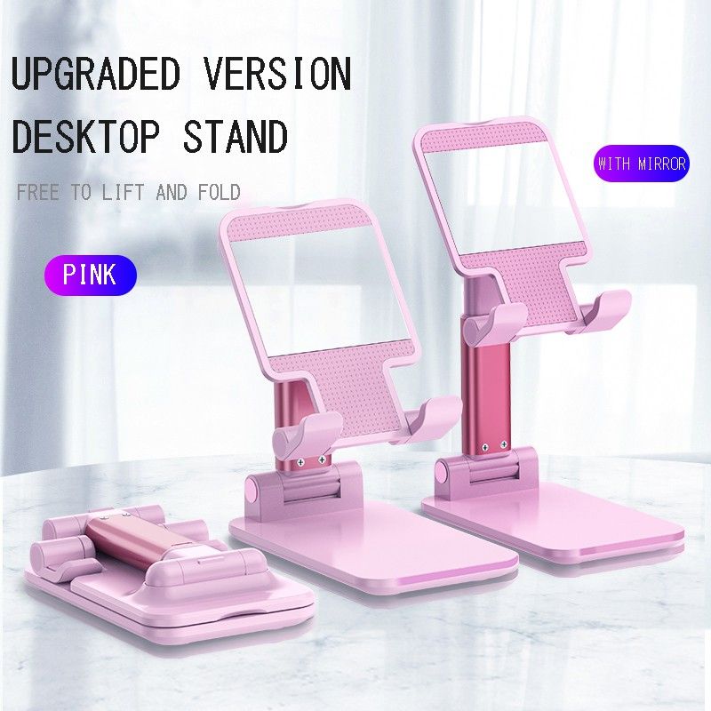 Folding Desktop Phone Stand With Mirror