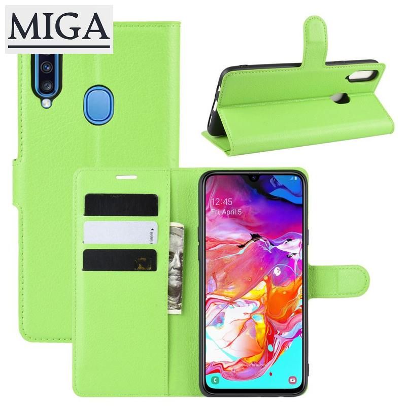 Flip case for Samsung Galaxy A20s Litchi Skin Wallet Leather Stand Phone Cover for Samsung Galaxy A20s