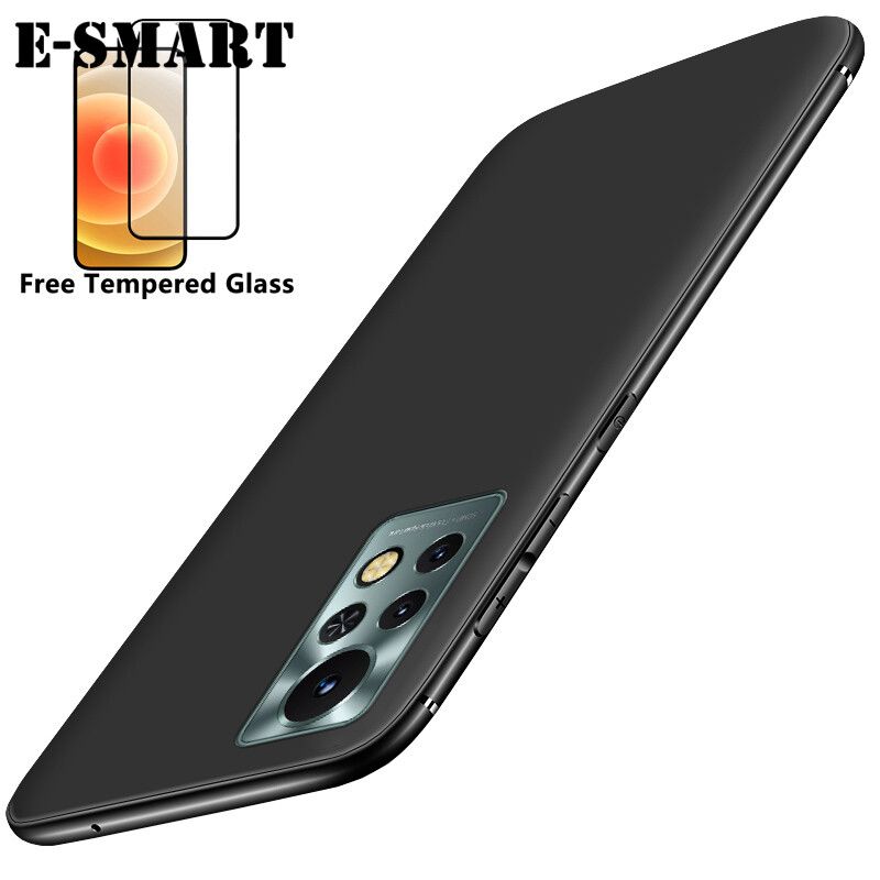 Phone Case infinix Note 11S Soft Back Cover + Free Tempered Glass Screen Protector Matte Silicone infinix Note11S Case