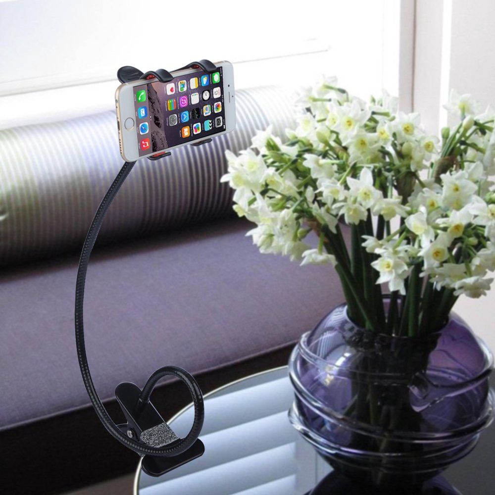 Portable Flexible 360 Degree Universal Mobile Desktop Long Arm Lazy Phone Holder Stand with Clipper--Aaluminum magnesium alloy