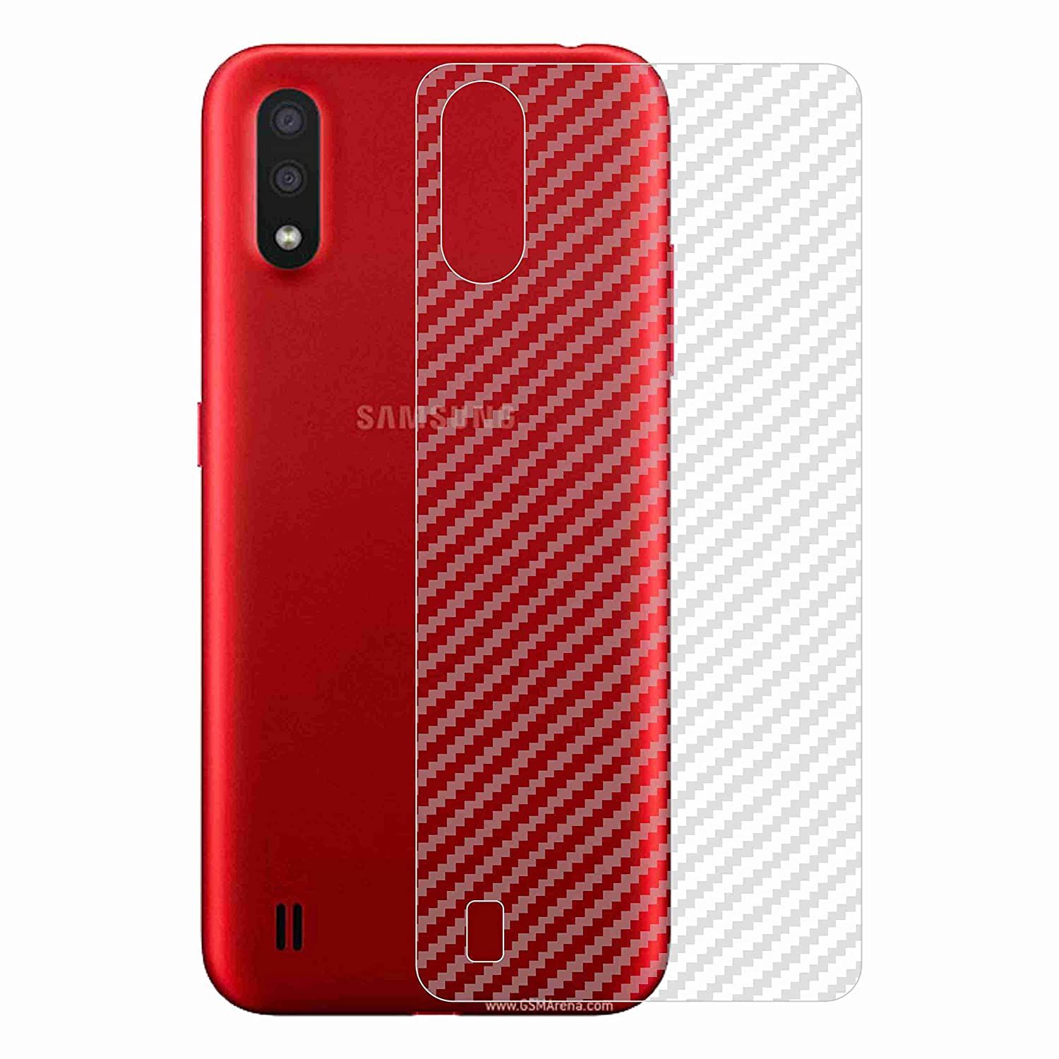 Samsung Galaxy A01/M01 - Back Carbon Fiber Sticker Protection