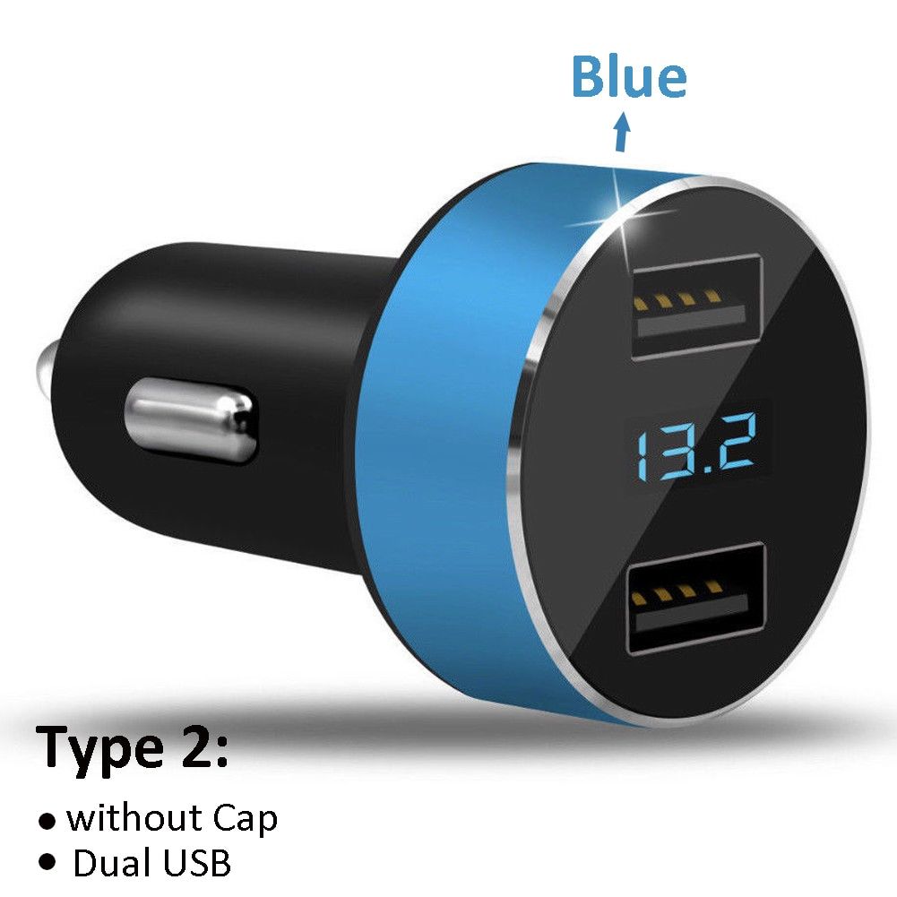 Dual USB Motorcycle Car Charger Socket Adapter Outlet LED Voltmeter Ammeter  3.0 USB 2V/24V 4.2A For Cell Phone iPhone Samsung