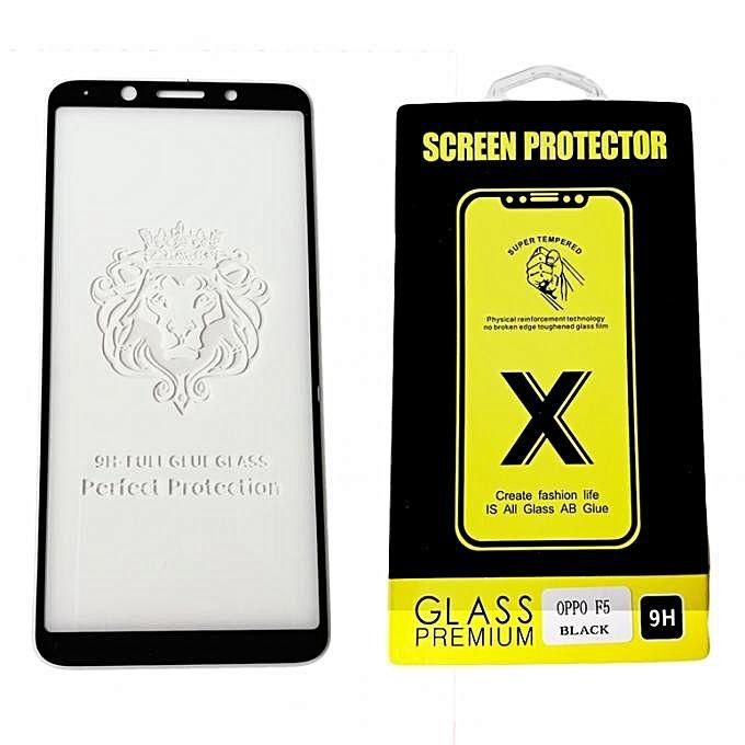 5D Tempered Glass Screen Protector for Oppo F5 - Transparent and Black
