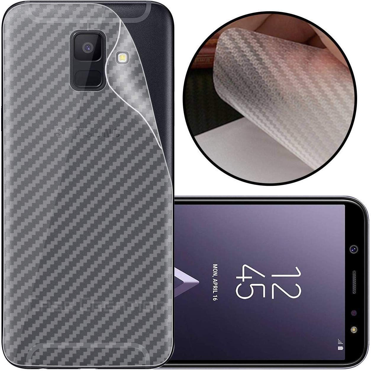Samsung Galaxy J6 Carbon Fiber Sticker Vinyl Back Poly Skin Protector