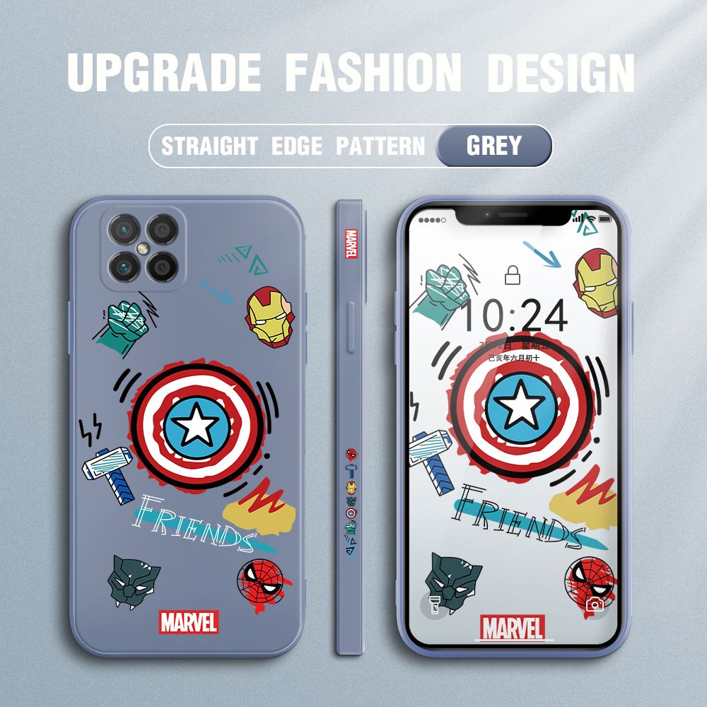 Jizetin for Huawei Nova 8 SE Back Cover Hero Props Side Design Liquid Silicone Phone Case Soft Full Camera Protect Phone Cases