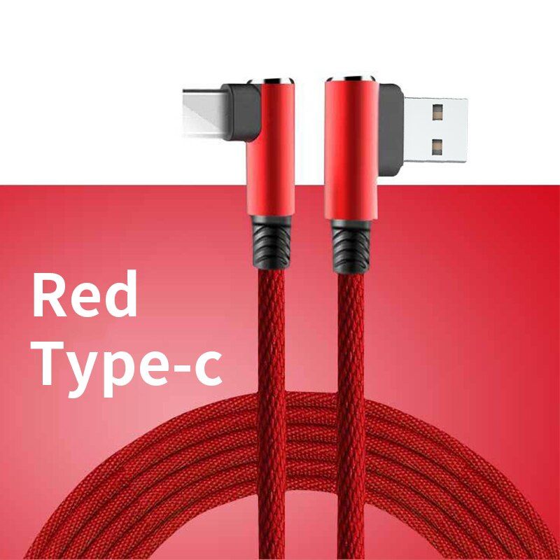 Type-c Data Cables Micro USB Cable Double 90 Degree Right Angle Elbow Wire USB 2.0 2.4A Charging Cord Type c Phone Cables