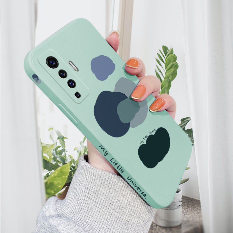 AMORVOR for Vivo X50 5G Back Cover Color Mixture Clouds Side design Soft Case Liquid Silicone Phone Cases