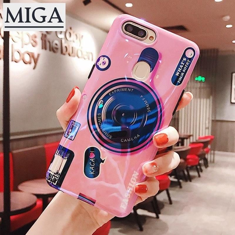 For Realme C12 C3 C11 Realme C15 C25 C2 Realme 6i 6 Pro 6 Realme 5i 5 5s Realme 7i 3D Cute Retro Camera Case Fashion Grip Stand Holder Realme 5 Pro Realme 2 Pro Realme XT Silicon Phone Case Cover
