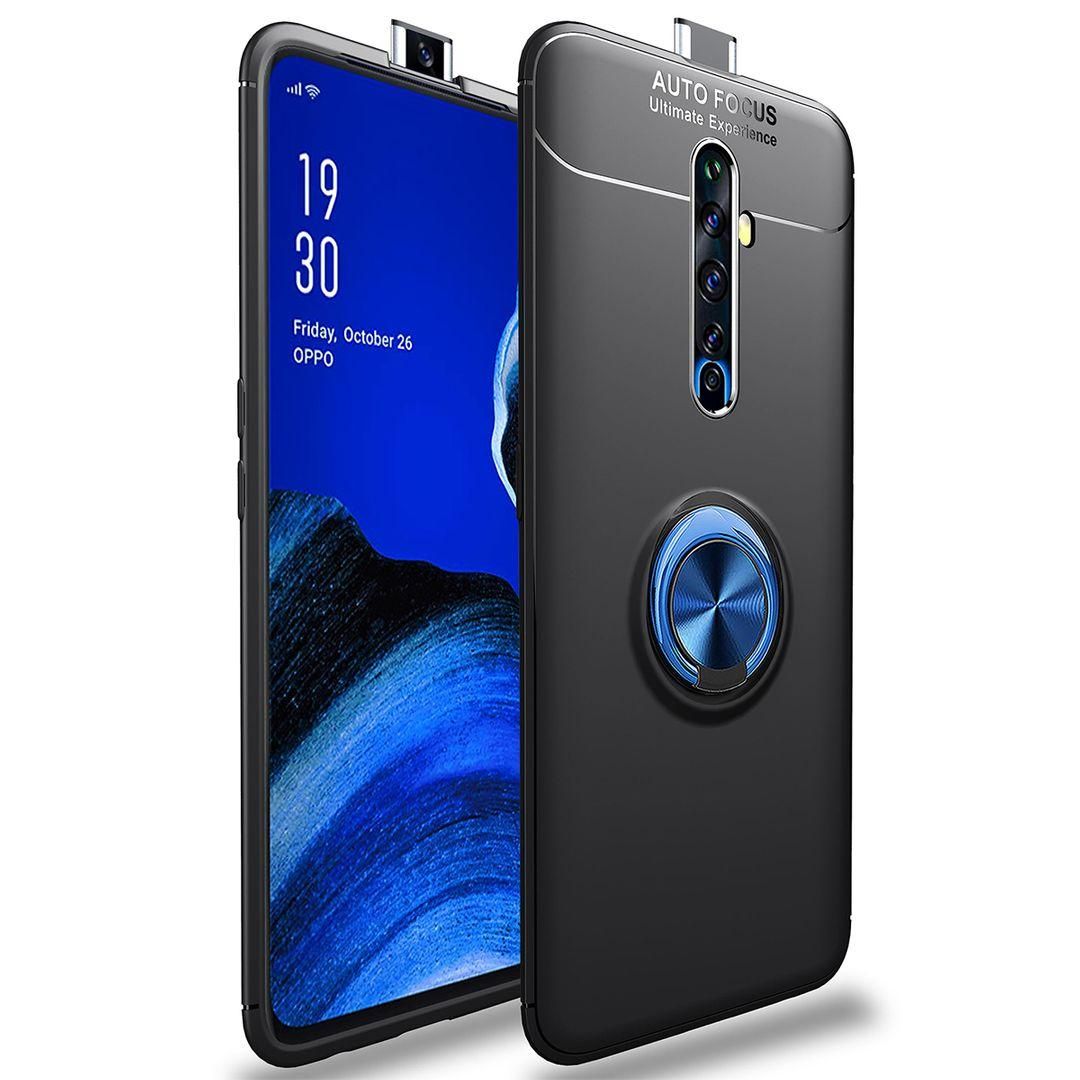 For OPPO Reno 2Z 360 Degree Rotating Ring Clip Holder Case (Compatible with Magnetic Car Mount) Resilient TPU Drop Protection Armor Protective Case Cover