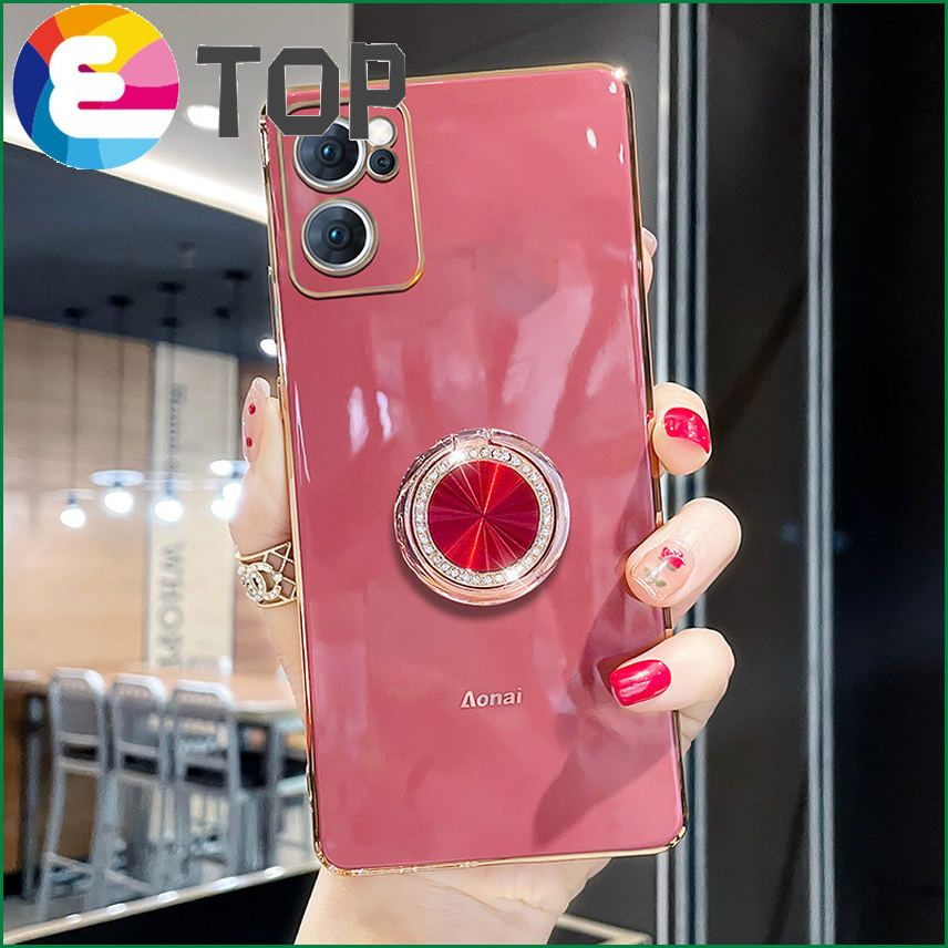 Suitable for opporeno7 mobile phone shell reno7se silicone soft shell all-inclusive ring protective sleeve 7pro electroplating shell