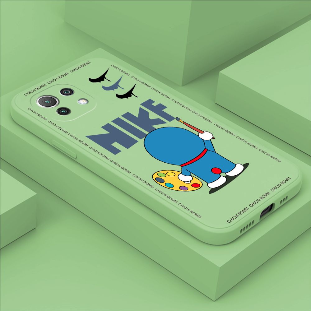 Hontinga for Xiaomi 11 Lite Case Fashion Cat Phone Case Phone Case Soft Square Edge Silicone Cases Full Lens Cover Shockproof Protection Cover