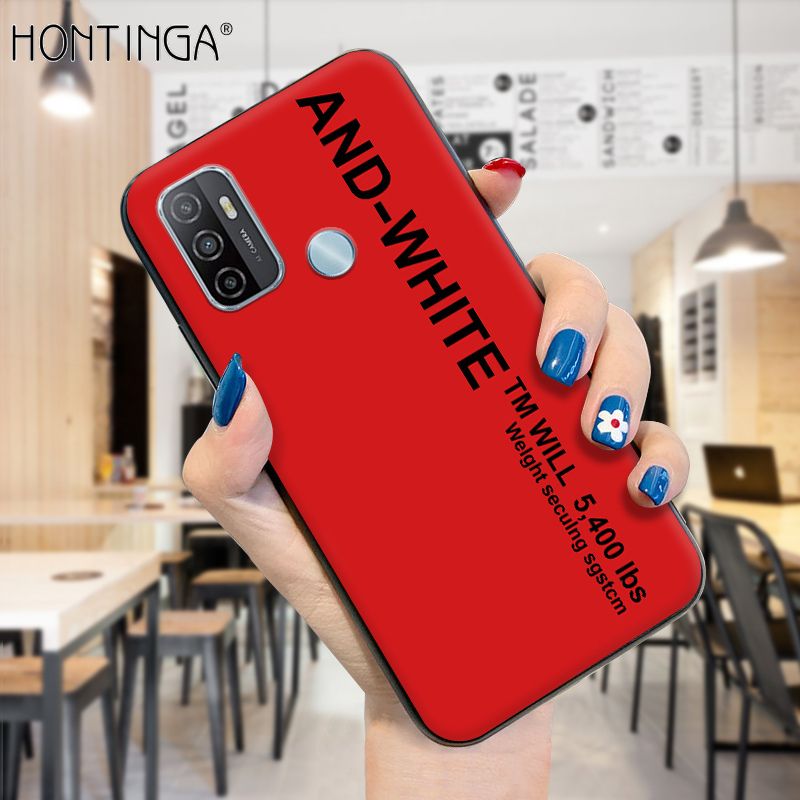 Hontinga for OPPO A53 2020 Case Simple Generous Clean Color Girls Boys Cases Shockproof Soft Silicone TPU Phone Cover