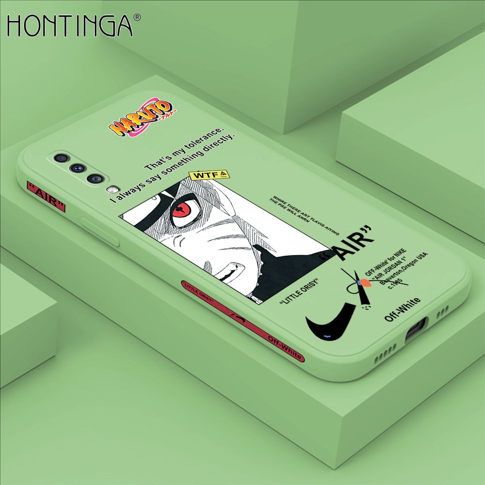 Hontinga for Samsung A70 Case Side Design New Anime Naruto for Boys Back Cover Soft Square Edge Pattern Liquid Silicone Trend Phone Cases