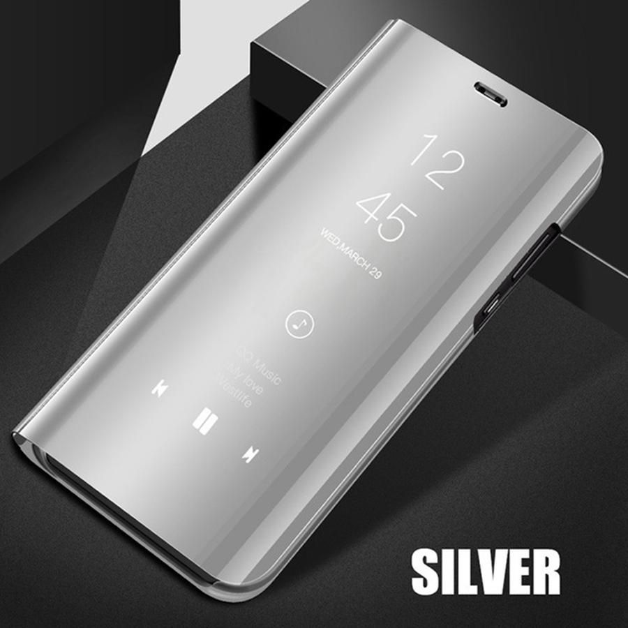 Smart Mirror Flip Phone Case For Huawei Y7 Prime 2018 / Nova 2 Lite View PU Leather Stand Protective Cover