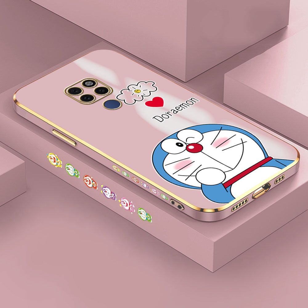 Jizetin (Free Lanyard) Huawei Mate 20 Case Cute Jingle Cat Luxury 6D Plating Soft Casing Silicone Ultra Thin Phone Cover