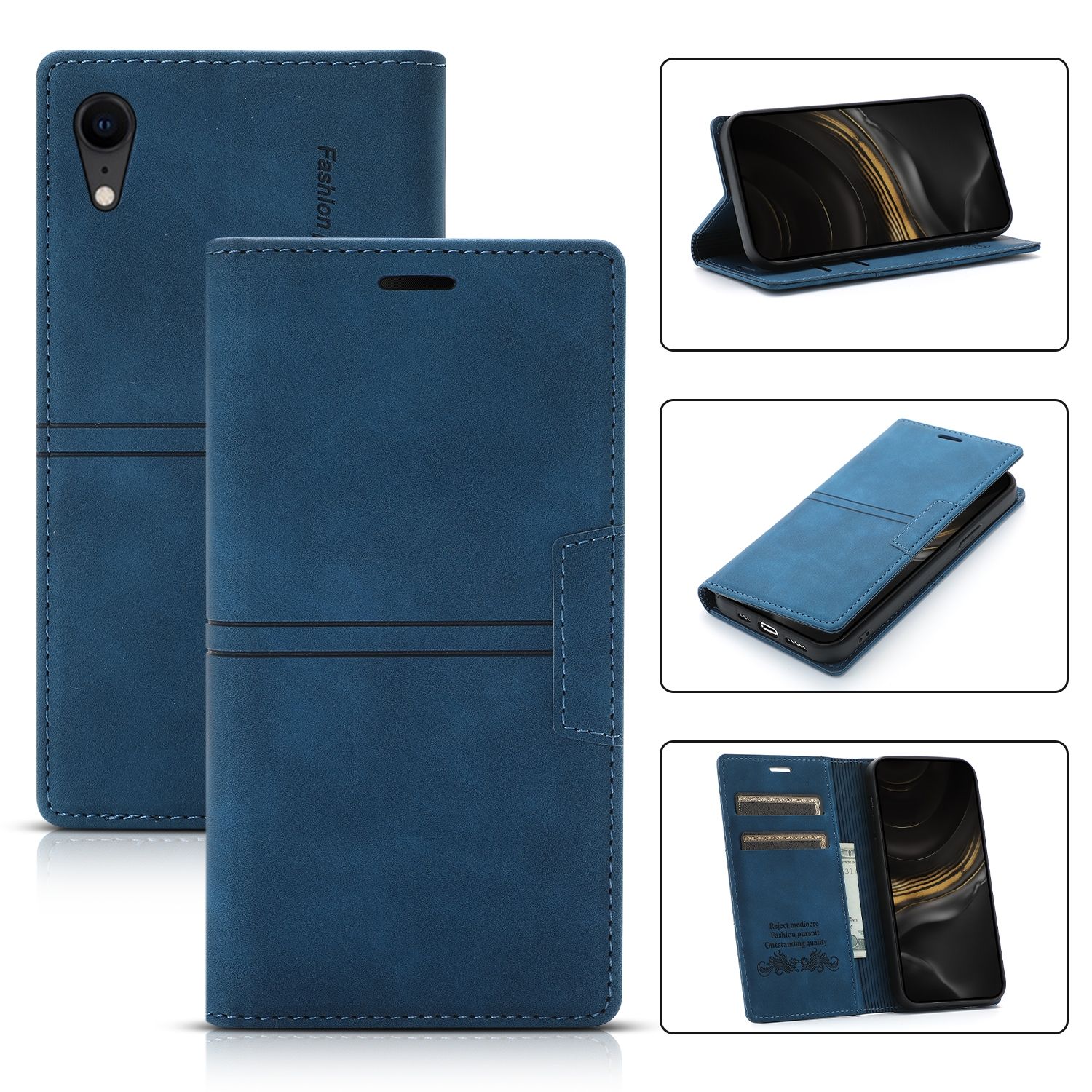 Dream Magnetic Suction Business Horizontal Flip PU Leather Case with Holder & Card Slot & Wallet For iPhone XR