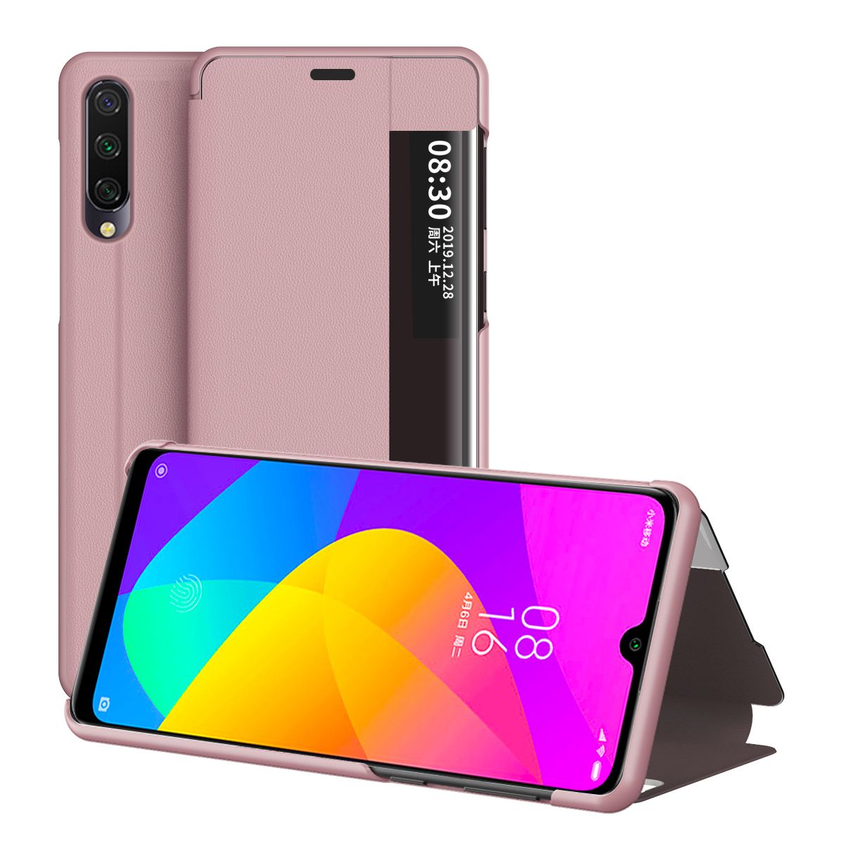 Smart Case For Xiaomi Mi A3 Cover Flip PU Leather Shockproof Window View Cases
