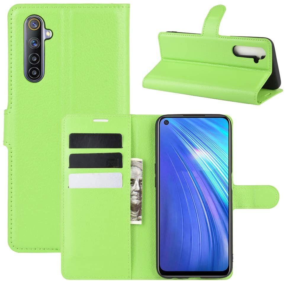 for OPPO Realme 6 Case, PU Leather with Card Holder Case Wallet Flip with Stand Cover Protective Shell for OPPO Realme 6 Phone case