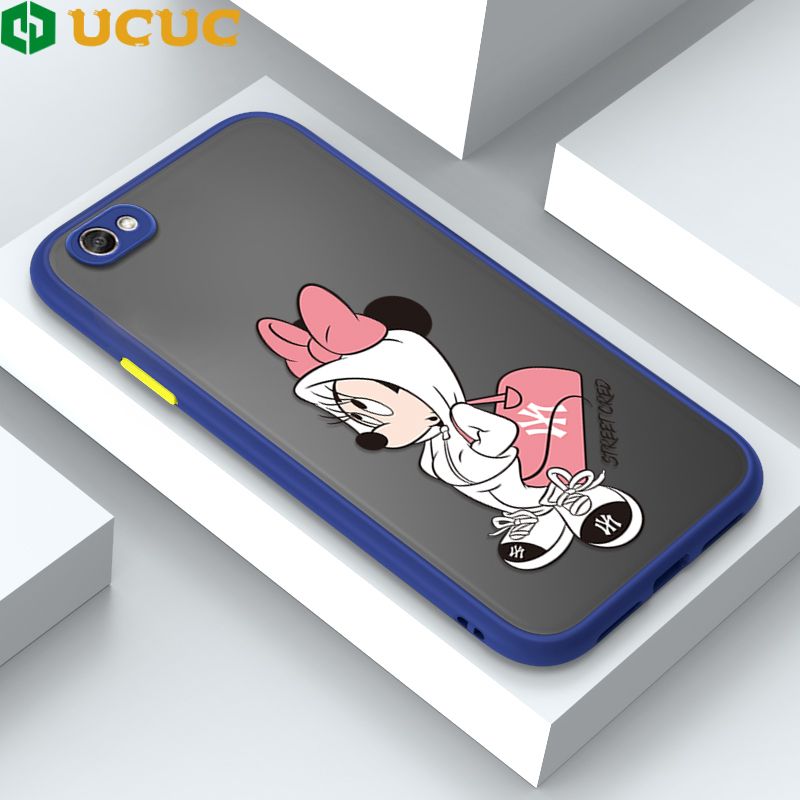 UCUC for Vivo Y67 V5 V5 Lite V5S Back Cover Satchel Minnie Frosted Transparent Hard Phone Case Thin Shockproof Full Cover Camera Protect Case