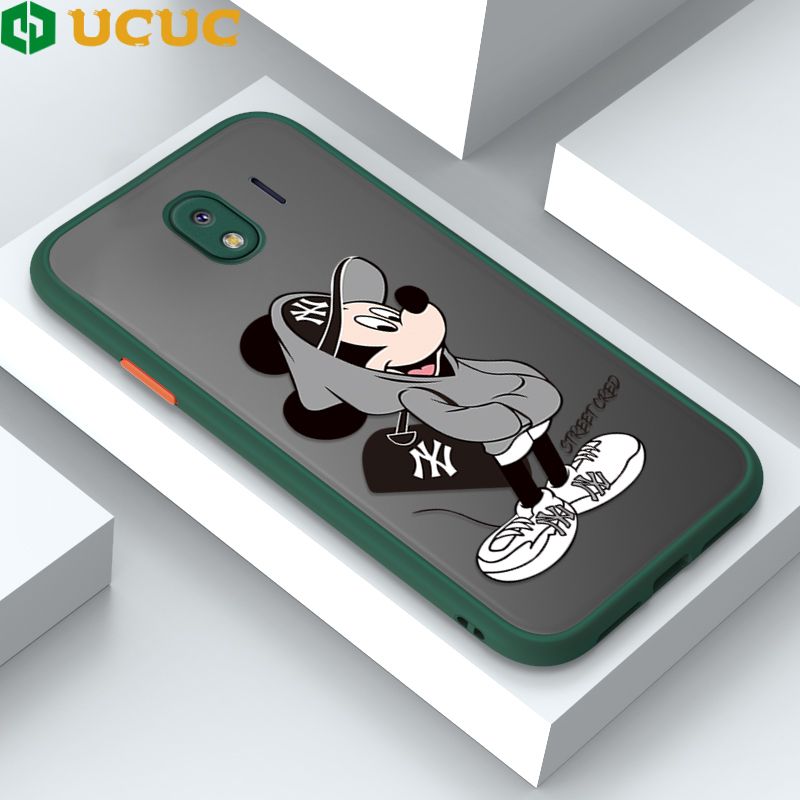 UCUC for Samsung Galaxy J4 2018 Back Cover Handsome Mouse Frosted Transparent Hard Phone Case Thin Shockproof Full Cover Camera Protect Case