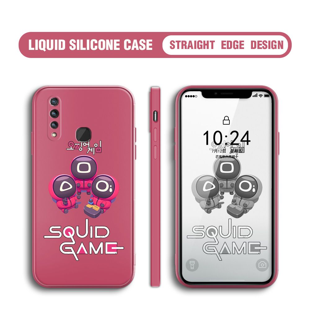 UCUC for Vivo Z1 Pro Case Cute Cartoon Cute Squid Character Phone Cover Square Liquid Silicone Shockproof Phone Protective Case