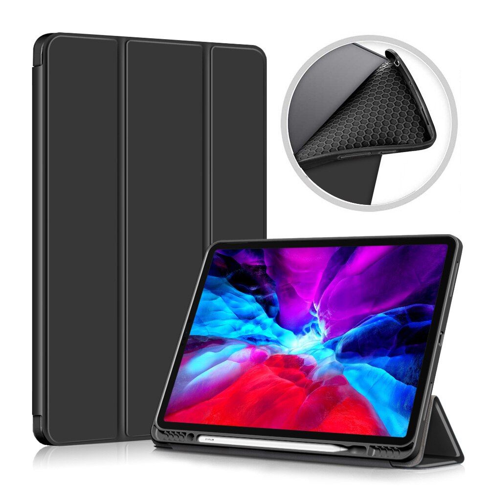 For iPad Pro 2021 11 12.9 inch Case With Pencil Holder Stand Cover   For iPad Pro 11 12 9 Case 2021 2020 2018