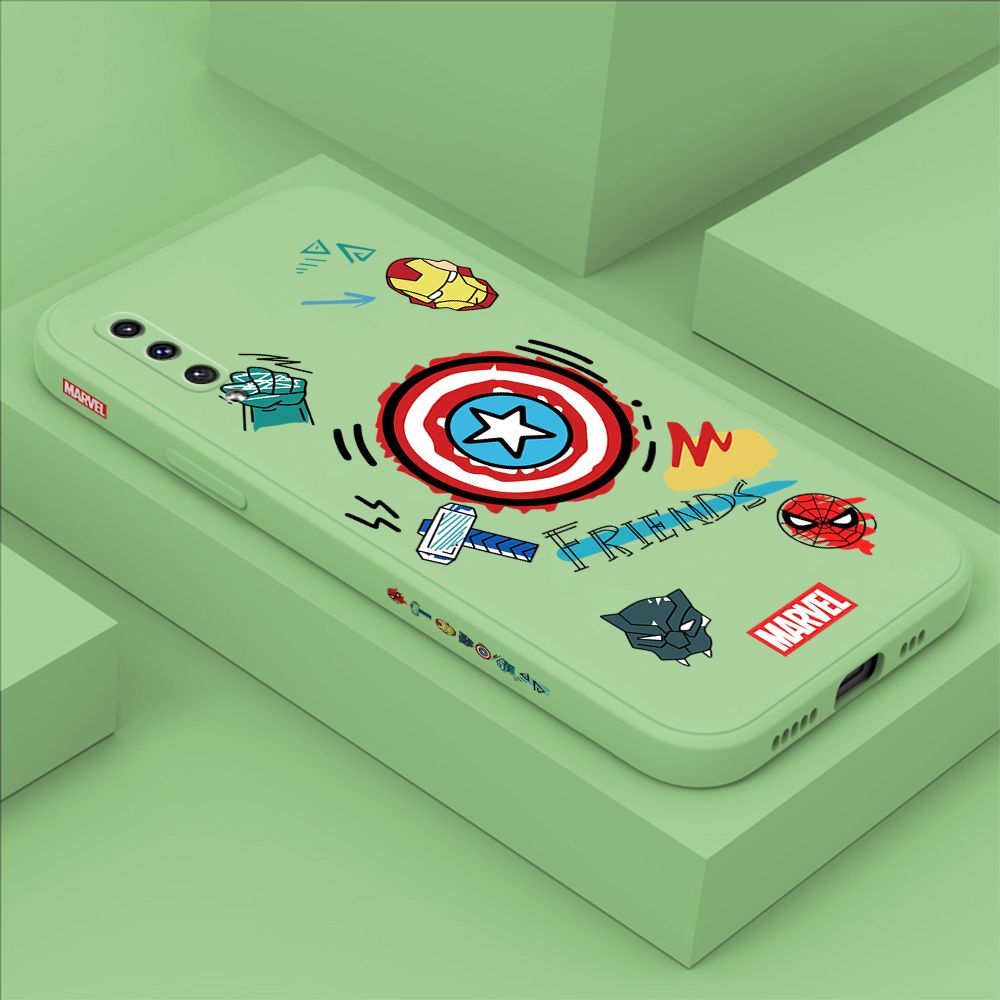 ZeroQiQi for Samsung A50S Case Cartoon Anime Icon Phone Cover Soft Full Lens Protection Casing Ultra Thin Soft Liquid Silicone Phone Cases