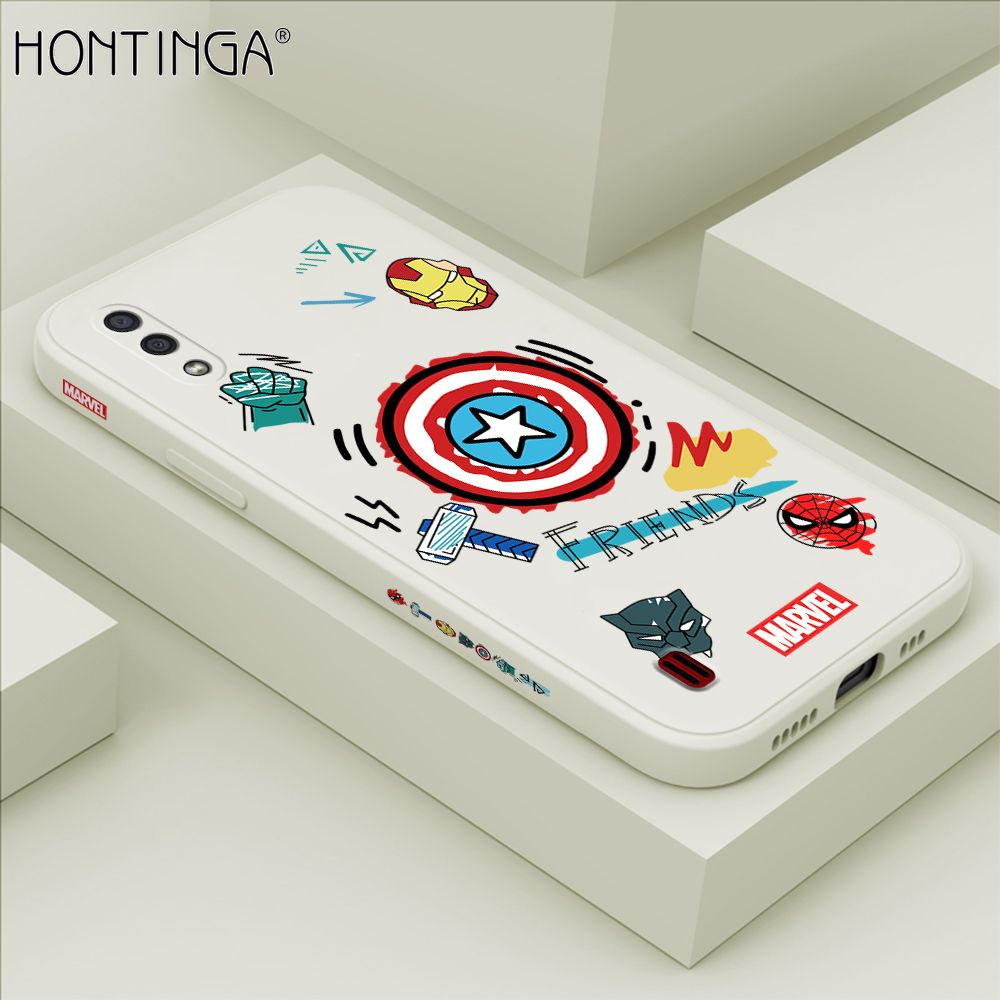 Hontinga for Samsung A01 Case Side Design Trendy Cartoon Sign Back Cover Soft Square Edge Pattern Liquid Silicone Phone Cases