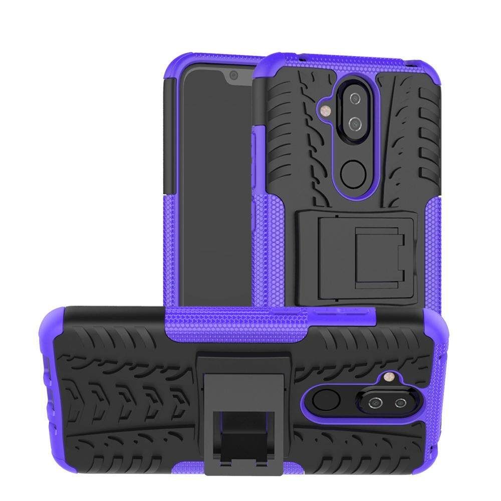 For Nokia 8.1 Dual Layer Heavy Duty Armor Tough Hybrid Shockproof Stand Protective Case Cover