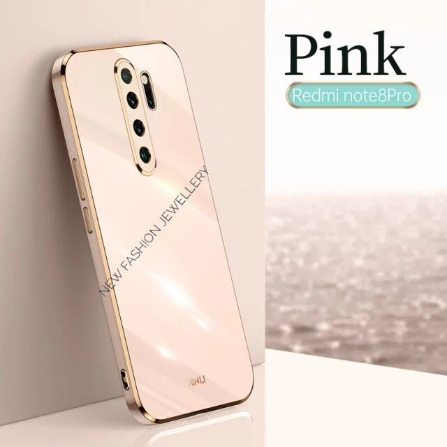 For Xiaomi NOTE 8 Pro  Luxury 6D Plating Soft Casing Silicone Square Frame Phone Case  Phone Case Shiny Bling Back Cover