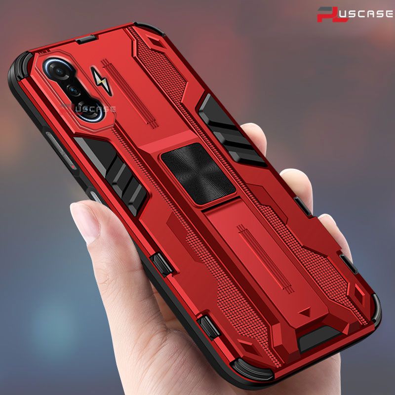PlusCase for Xiaomi POCO F3 GT / Xiaomi Redmi K40 Caming Kickstand Phone Case Camera Lens Protector Hard Impact-Resistant Cover