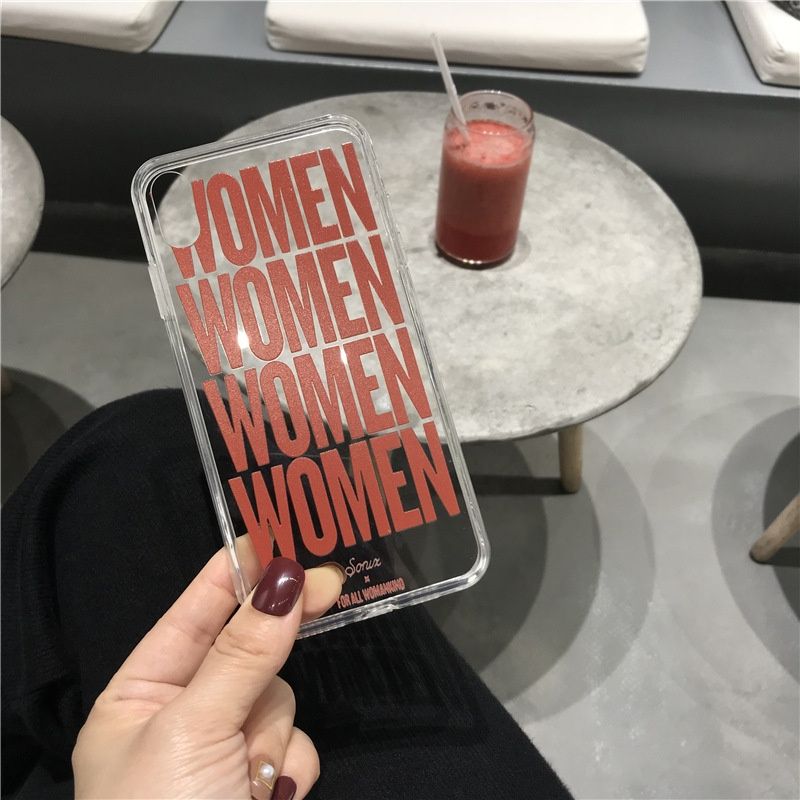 Transparent Case Women Letter Pattern Cover