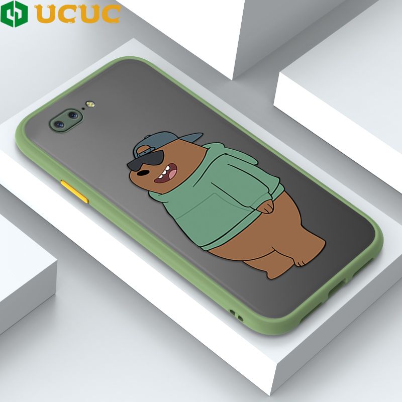 UCUC for OnePlus 5 Back Cover Sunglasses Bear Frosted Transparent Hard Phone Case Thin Shockproof Full Cover Camera Protect Case
